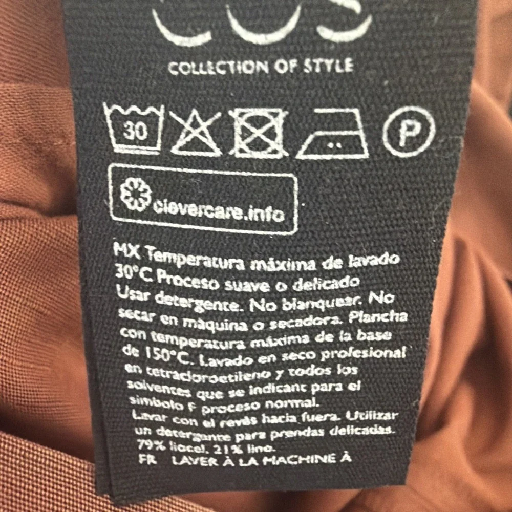 COS Rust Sz 6 Sleeveless Wide Leg Utility Jumpsuit Minimalist Chic Classic